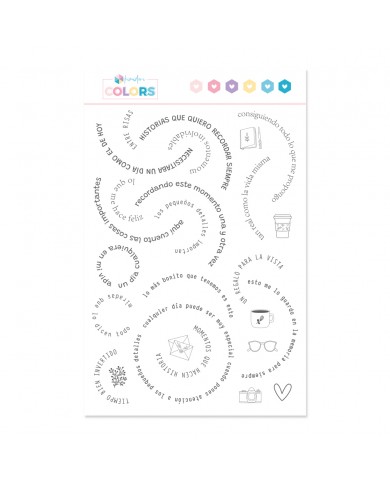 Sello 6"x8" Kimidori Colors Frases circulares SEKM000118