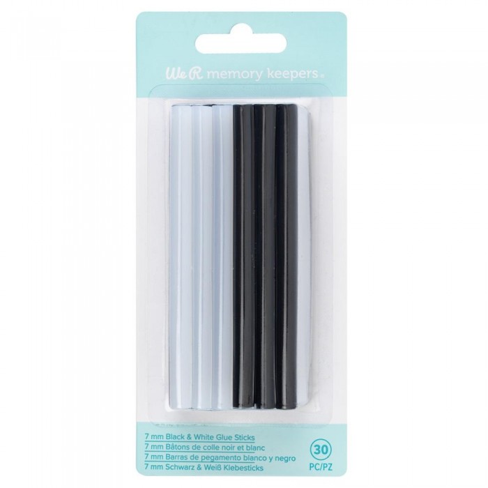 Barras de silicona de colores blanco y negro de 7mm, 30 unidades