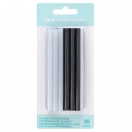 Barras de silicona de colores blanco y negro de 7mm, 30 unidades