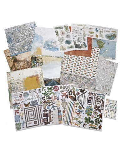 KIT de Scrapbooking 49 And Market Collection Bundle With Custom Chipboard