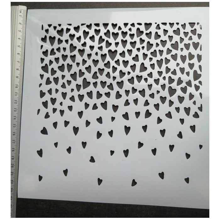 Stencil - Corazones Nro24 - A4