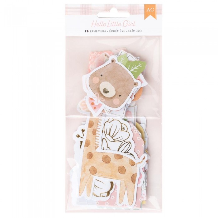 Die-Cuts American Crafts Hello Little Girl 78/Pkg