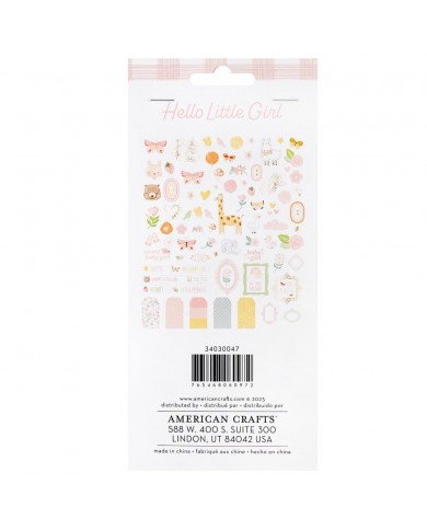 Die-Cuts American Crafts Hello Little Girl 78/Pkg
