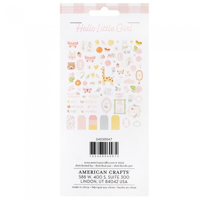 Die-Cuts American Crafts Hello Little Girl 78/Pkg
