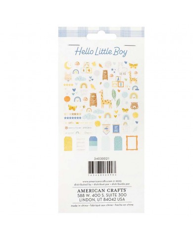 Die-Cuts American Crafts Hello Little Boy 72/Pkg