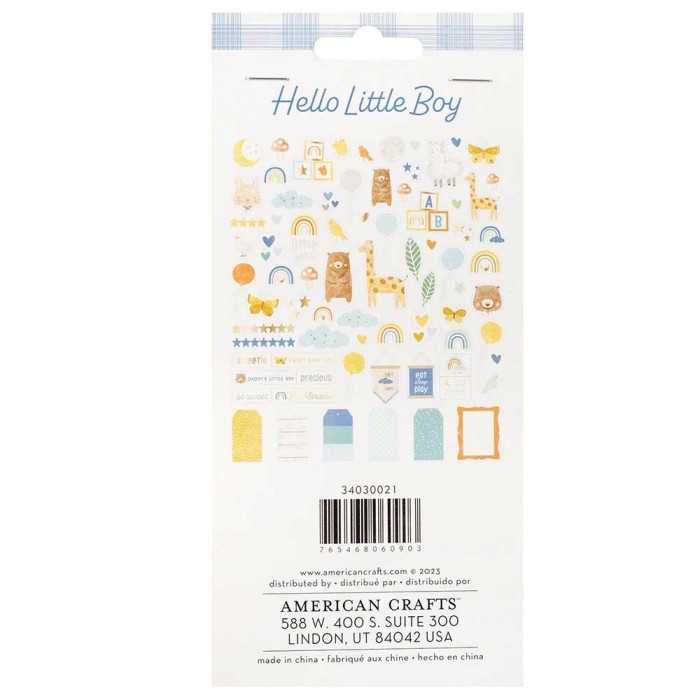 Die-Cuts American Crafts Hello Little Boy 72/Pkg