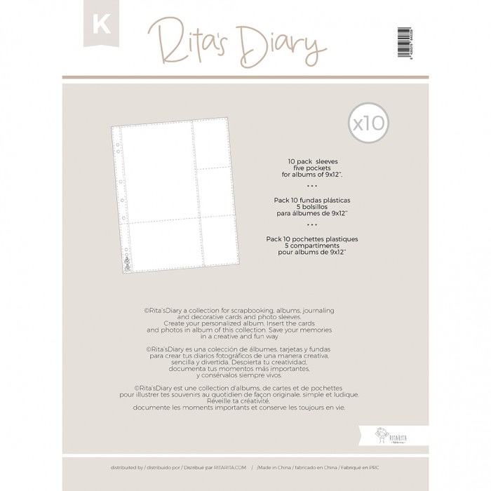 Fundas 9x12” modelo K para Rita's Diary Ritas Diary