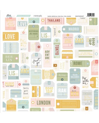 Papel especial con foil tickets A volar Travel Stories 12MT033027 Papel especial con foil tickets A volar Travel Stories 12MT033027