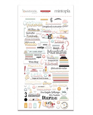 Pegatinas palabras puffy Outdoors Castellano  VVMT031021 Pegatinas palabras puffy Outdoors Castellano  VVMT031021