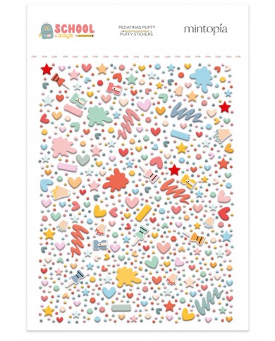 Pegatinas puffy básicas School Days Mintopía VVMT034003 Pegatinas puffy básicas School Days Mintopía VVMT034003
