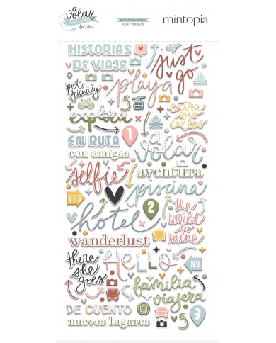 Pegatinas puffy frases A volar Travel Stories Mintopía VVMT033007
