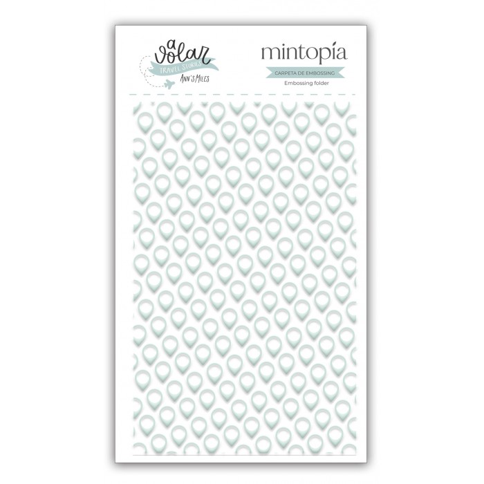 Carpeta de embossing 7,5 x 12,7 cm Geotags A volar Travel Stories Mintopía VVMT033025