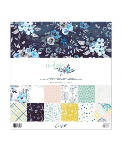 Bloc de 24 papeles 12"x12" INDIGO Bloc de 24 papeles 12"x12" INDIGO