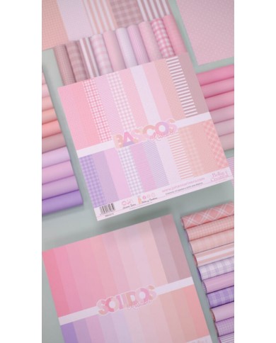 Colección 12 BÁSICOS doble cara 12×12″ ROSABEL Johanna Rivero