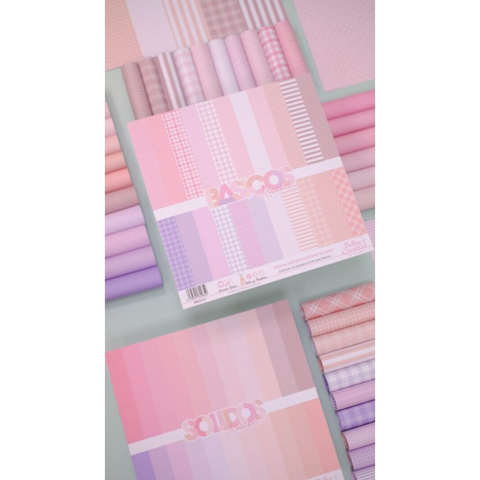 Colección 12 BÁSICOS doble cara 12×12″ ROSABEL Johanna Rivero