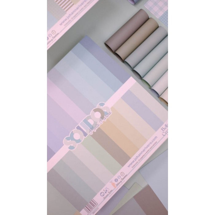 Colección 12 SÓLIDOS doble cara 12×12″ MENTA MARINA Johanna Rivero