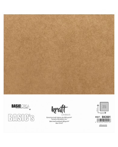 Papel Básico Kraft 200g 30,5x30,5cm x 25 hojas - Precio Pack Papel Básico Kraft 200g 30,5x30,5cm x 25 hojas - Precio Pack