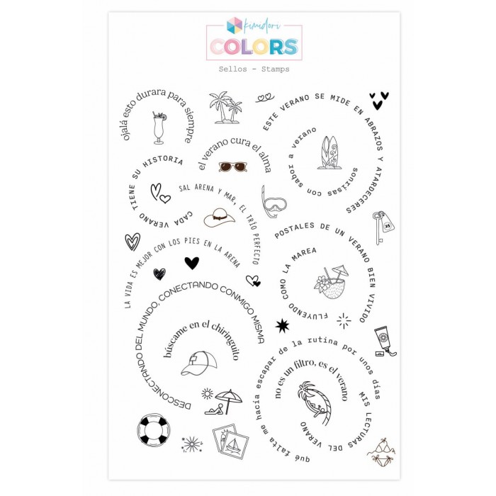 Sello Kimidori Colors Frases circulares veraniegas SEKM000142