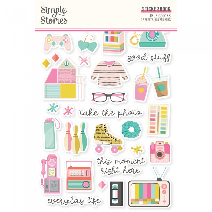 Simple Stories Sticker Book 12/Sheets True Colors -