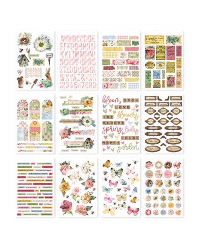 Simple Stories Sticker Book 12/Sheets Vintage Spring Garden