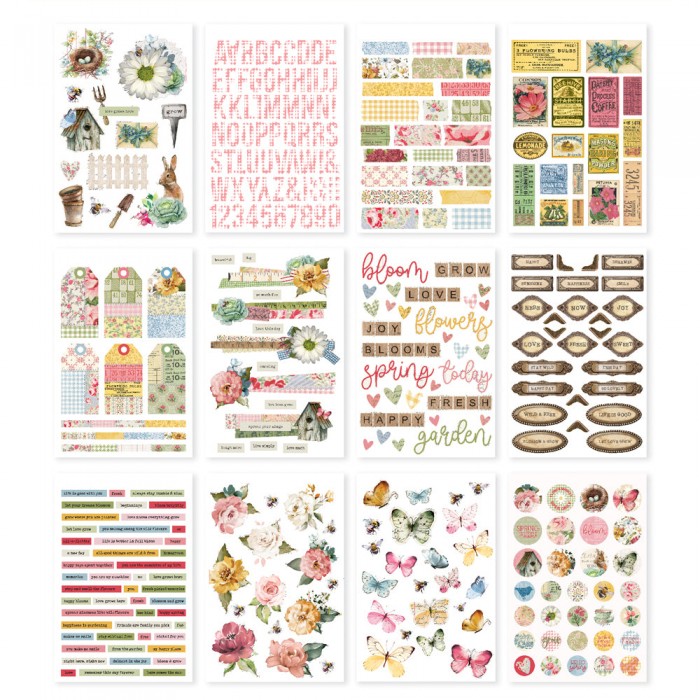 Simple Stories Sticker Book 12/Sheets Vintage Spring Garden