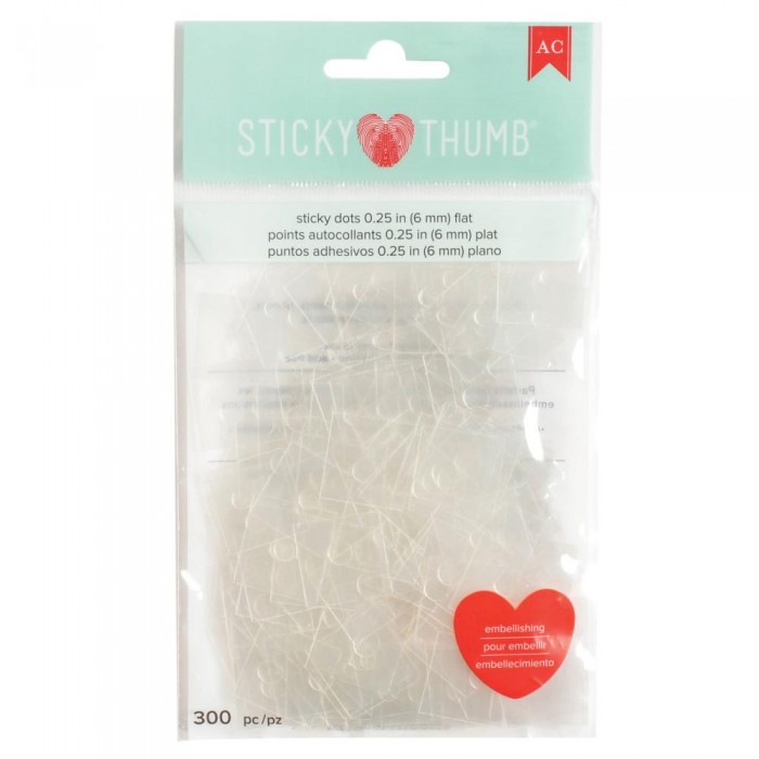 Puntos adhesivos planos .25" 300/Pkg