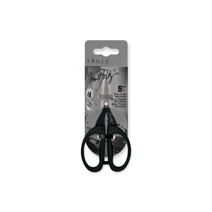 Tijera Tim Holtz Non-Stick Titanium Micro Serrated Mini Snips 5"