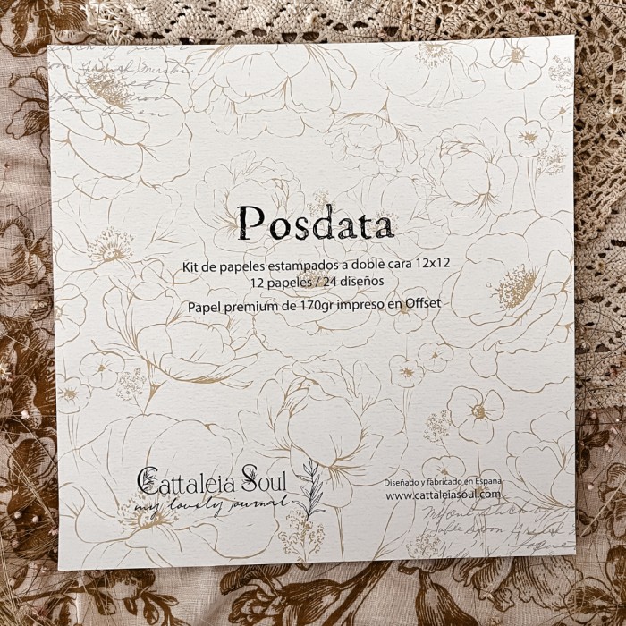 Kit 12 papeles estampados a DOBLE cara 30,5 x 30,5 cm - Posdata