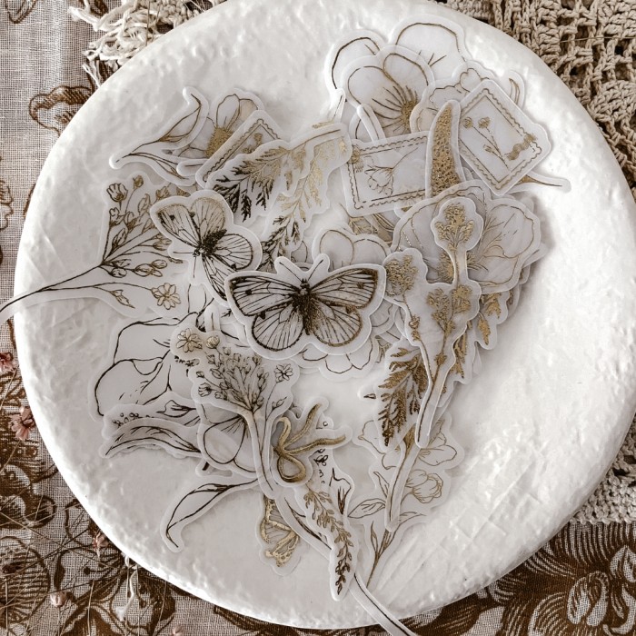 Set 50 die cuts vellum foil - Posdata