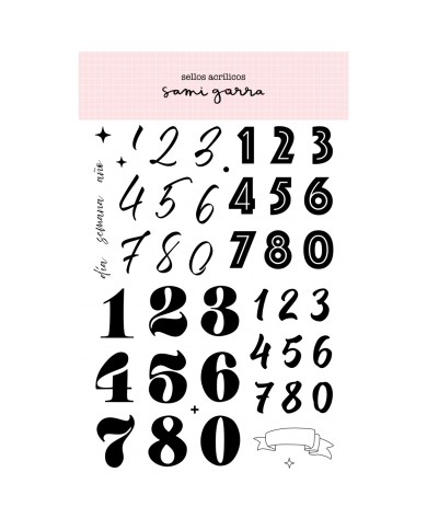 Set Sellos números Sami Garra- Purpurina