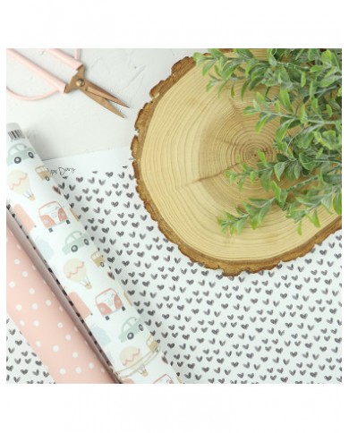 Papel laminado para encudernación Corazones XXL Alúa Cid