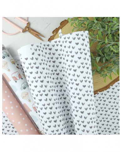 Papel laminado para encudernación Corazones XXL Alúa Cid