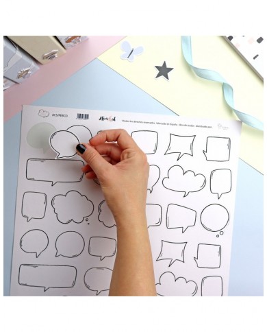 Hoja de pegatinas Bocadillos Aluacid