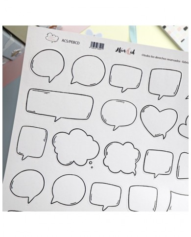 Hoja de pegatinas Bocadillos Aluacid