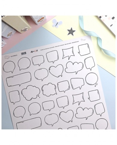 Hoja de pegatinas Bocadillos Aluacid