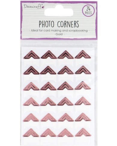 Set de esquinas para fotos autoadhesivas decoradas con oro rosa