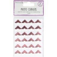 Set de esquinas para fotos autoadhesivas decoradas con oro rosa