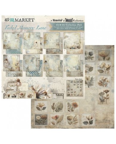Colección de papeles 12x12 pulgadas "49 and Market" Faded Memory Lane