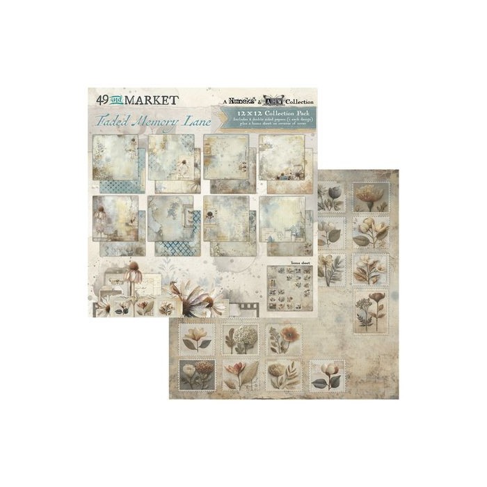 Colección de papeles 12x12 pulgadas "49 and Market" Faded Memory Lane