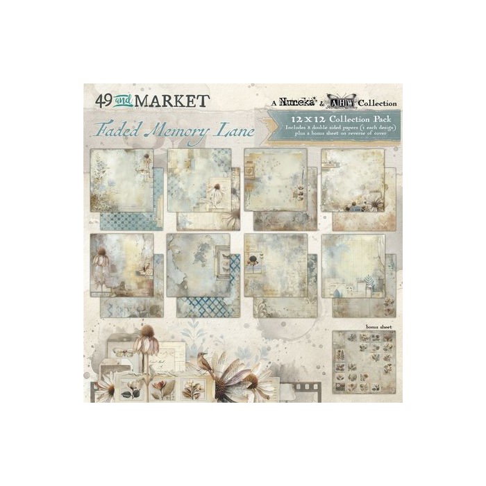 Colección de papeles 12x12 pulgadas "49 and Market" Faded Memory Lane