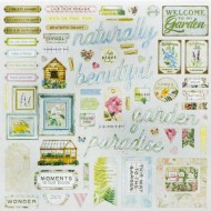 Recortables tipo Chipboard adhesivos Wildflowers From de Garden 49 and Market