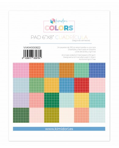 Pad 6"x8" Kimidori Colors Cuadrícula segundo semestre