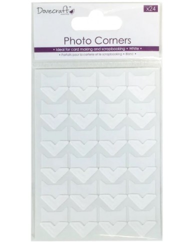 Set de esquinas para fotos autoadhesivas decoradas blancos