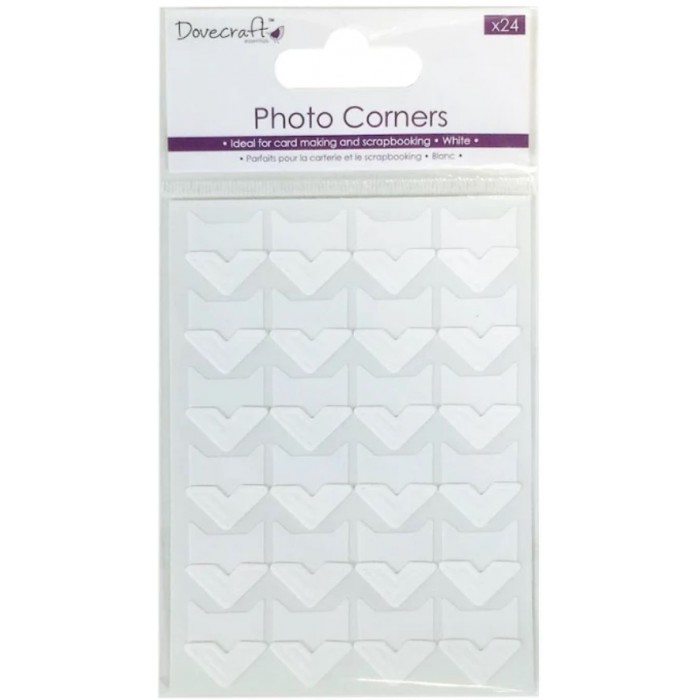 Set de esquinas para fotos autoadhesivas decoradas blancos