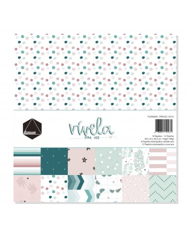 Colección de papeles 12x12 Vivela otra vez Dunaon