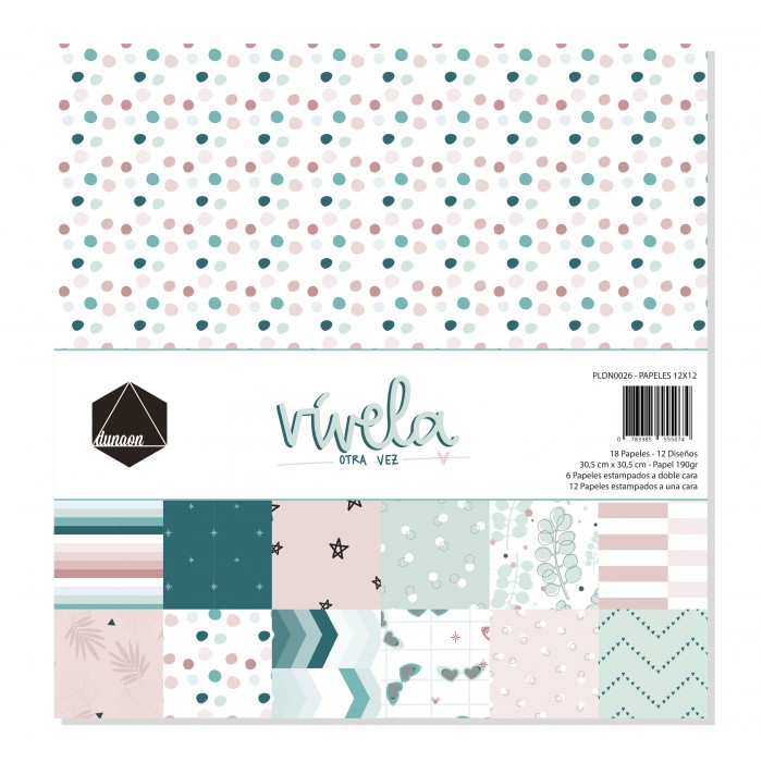 Colección de papeles 12x12 Vivela otra vez Dunaon