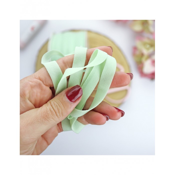 Goma elastica por metro color verde menta pastel
