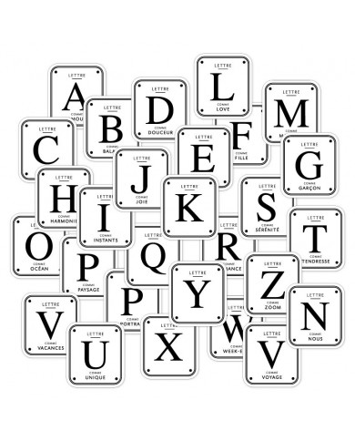 Recortables o Diecuts letras grandes de la Colección MURMURES Florileges