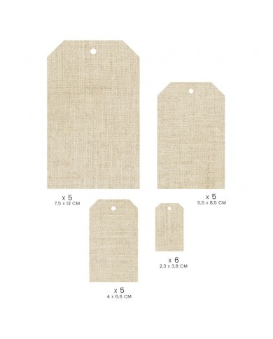21 etiquetas impresas lino beige de la Colección MURMURES Florileges