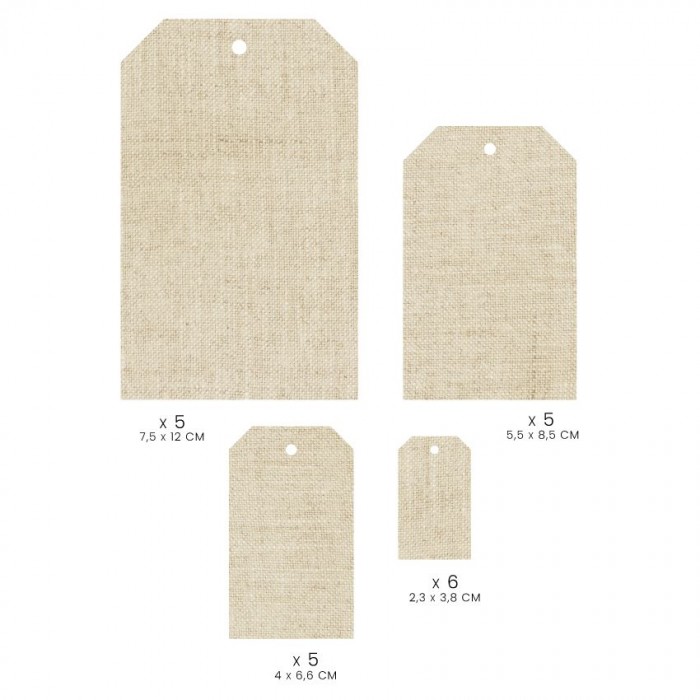 21 etiquetas impresas lino beige de la Colección MURMURES Florileges